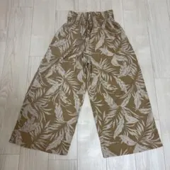 葉柄ブラウンワイドパンツ