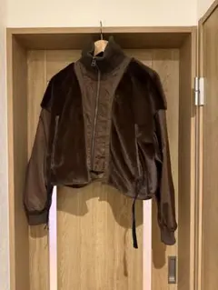 【etsinta】ファー切替ショートスタンドジャケット