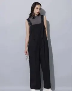 OZZ ONESTE サロペット ワイド パンツ ブラック サスペンダー パンク 