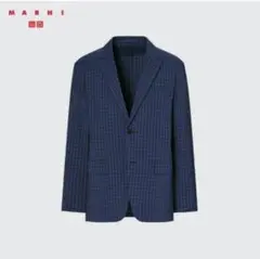MARNI ネイビー チェック テーラードジャケット