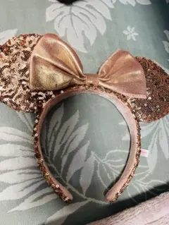 ミニーマウス ピンクゴールドカチューシャ