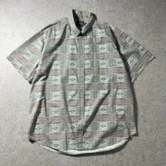90s00s Woolrich ネイティブ柄 半袖BDシャツ 2XL 総柄のサムネイル
