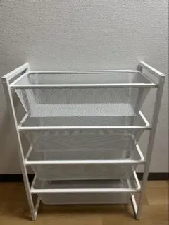 IKEA スチールラック 4段 ワイヤーバスケット ホワイト 収納のサムネイル