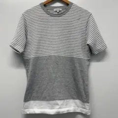 GLOBAL WORK グローバルワーク ボーダー切替Tシャツ ワッフル生地　Mのサムネイル