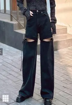 GRL 2Wayスリットデニムパンツ cu453 Mサイズ