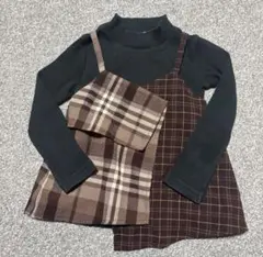 ブランシェスチェック柄 重ね着レイヤード風 100cm