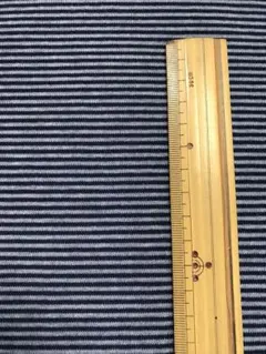 ニット生地　T/Cフライスボーダー　サックス×コン　T2003