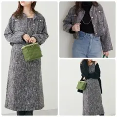 ナチュラルクチュール　セットアップ　ツイードジャケット＆ジャンパースカート