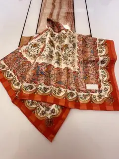 シルクロードスカーフハンカチシルク綿新品未使用