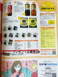 月刊ザテレビジョン5月号　プレゼント応募券　2枚