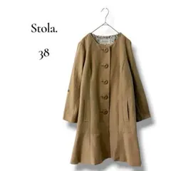 Stola. ストラ　レディース　ノーカラー　トレンチコート　ベージュ　Mサイズ