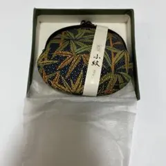 竹模様がま口コインケース　未使用　本染　小紋　染元謹製　和装小物　財布