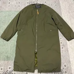 LOFT LABO ノーカラーダウンジャケット　カーキ　1サイズ