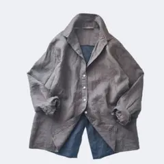 【美品】IROFUSI イロフシ 綿テンセル カーディガン ブルーグレー 日本製 美品】IROFUSI イロフシ 綿テンセル カーディガン ブルーグレー 日本製