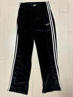 NERDY サイドラインベロアパンツ M ブラック トラックパンツ