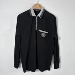 【極美品】ジーフォア メンズ 長袖ハーフジップシャツ　黒　ゴルフウェア　431 極美品】ジーフォア メンズ 長袖ハーフジップシャツ 黒 ゴルフウェア
