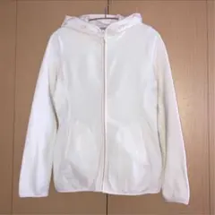 UNIQLO ユニクロ　フリース　ジップアップパーカー　オフホワイト白　Mサイズ