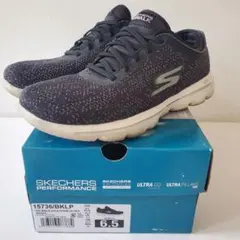 箱付き　SKECHERS GO WALK　23.5　黒　ピンク　スニーカーのサムネイル
