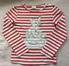 PAUL & JOE ストライプ ボーダー ロング Tシャツ キャット 110