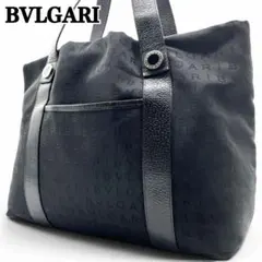BVLGARI ブルガリ ロゴマニア 総柄 ブラック トートバッグ ロゴリングのサムネイル