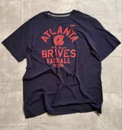 【NIKE】Atlanta Braves ネイビー　ゆるダボ　古着　MLB