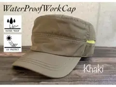 送料込 撥水 ワークキャップ 登山 キャンプ UV99.9 UPF50+ KH