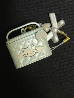 ハローキティ ミニチュアキルト シークレットストラップ　バニティケース　ブルー