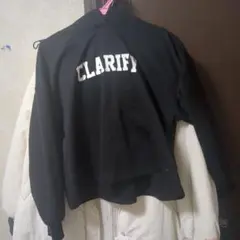 CLARIFY ロゴプリント パーカー ブラックのサムネイル