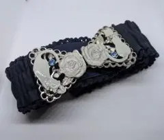 アクシーズファム☆猫 バラモチーフ ベルト紺色 未使用品