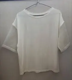 Gabardine K.T 異素材切替 半袖カットソー ホワイトのサムネイル