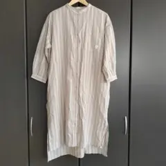 サマンサモスモスホームズ シャツワンピース ストライプ ロング 七分袖 F 羽織