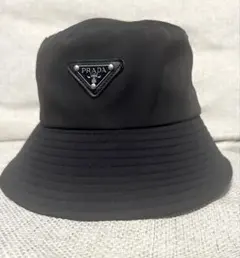 美品 PRADA ブラック バケットハット ナイロン プラダ
