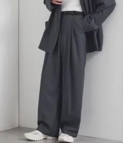 スラックス ライトTR ワイドストレート 2タック スラックス