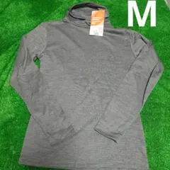 М レディース タートルネック 裏起毛 グレー 長袖 トップス M