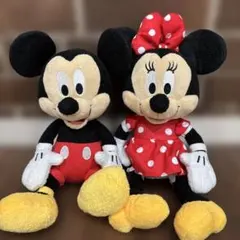 【Disney】ミッキー　ミニー　ぬいぐるみ　　　2点　約33cm