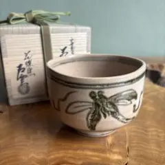 安南写蜻蛉の絵茶碗 花蝶窯 石雲作（手塚充）共箱 抹茶碗（gf2）