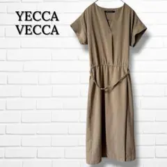 【極美品】YECCA VECCA Vネック 半袖 ワンピース ベージュ