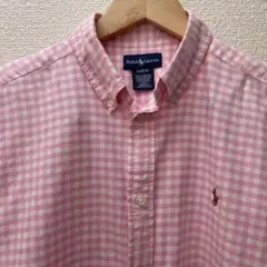 Ralph Lauren ピンク チェック 半袖シャツ　ラルフローレン