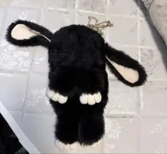 うさぎ ファー ショルダーバッグ ブラック