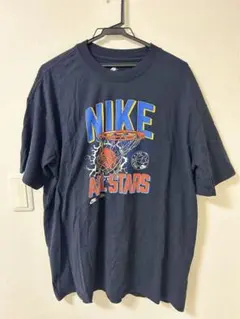 【NIKE】ビンテージ加工バスケットボールTシャツ良デザイン◎黒×ブラック