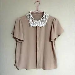 MISCH MASCH♡襟　レース　ブラウス　ピンク　パールボタン　トップス