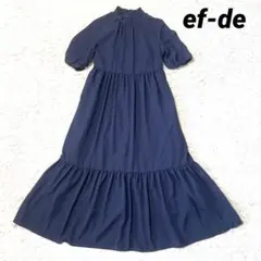 ブルーレーベル クレストブリッジ 7分袖 ワンピース チェック 38 紺