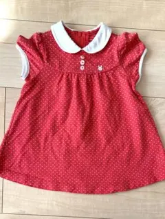 mikihouse 赤い水玉 ワンピース 80