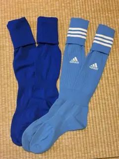 サッカーソックス 2足セット 水色　青