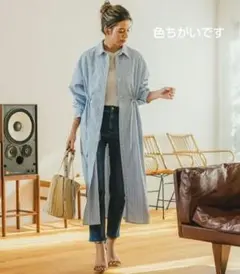 BAYFLOW アソート ストライプ シャツワンピース ロングシャツ ゆったりのサムネイル