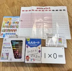 木製 100玉そろばん　KUMON 九九カード　セットのサムネイル