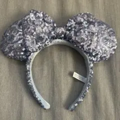 ディズニー ミッキー ミニー スパンコール カチューシャ ペールブルー
