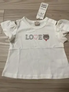 petit main フリル袖 Tシャツ