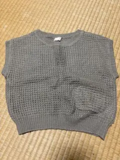 petit main ニット ベスト 100cm グレー