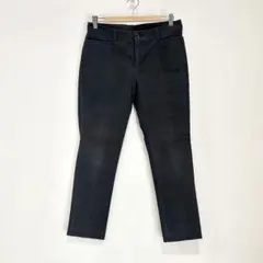 ユニクロ✨スリムパンツ【ウエスト70cm】センターシーム　ストレッチ少し　黒